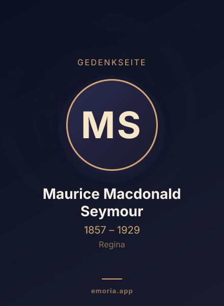 Gedenkportrait von Maurice Macdonald Seymour