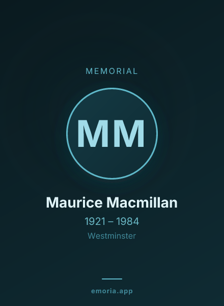 Memorial portrait of Maurice Macmillan