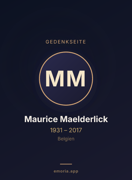 Gedenkportrait von Maurice Maelderlick