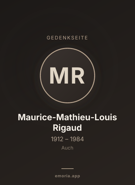 Gedenkportrait von Maurice-Mathieu-Louis Rigaud