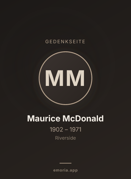Gedenkportrait von Maurice McDonald