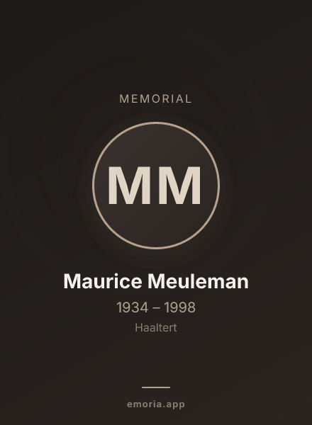 Memorial portrait of Maurice Meuleman