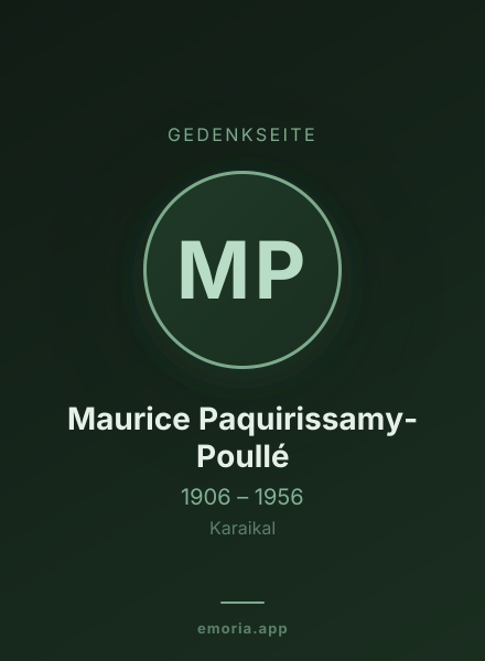 Gedenkportrait von Maurice Paquirissamy-Poullé
