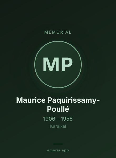 Memorial portrait of Maurice Paquirissamy-Poullé