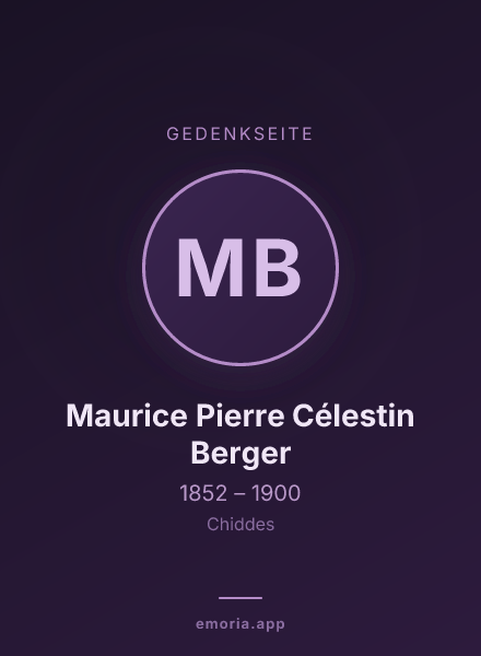 Gedenkportrait von Maurice Pierre Célestin Berger