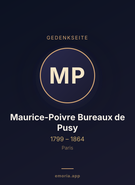 Gedenkportrait von Maurice-Poivre Bureaux de Pusy