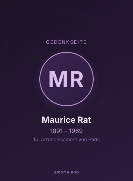 Gedenkportrait von Maurice Rat