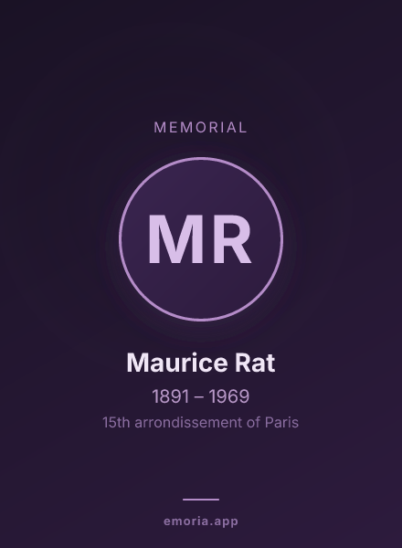 Memorial portrait of Maurice Rat