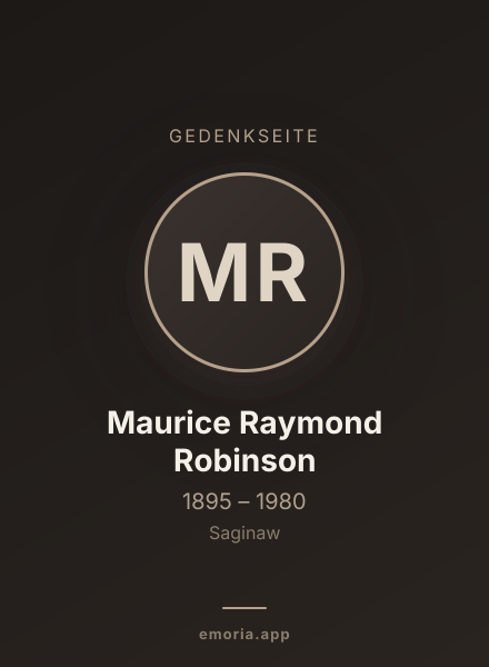 Gedenkportrait von Maurice Raymond Robinson