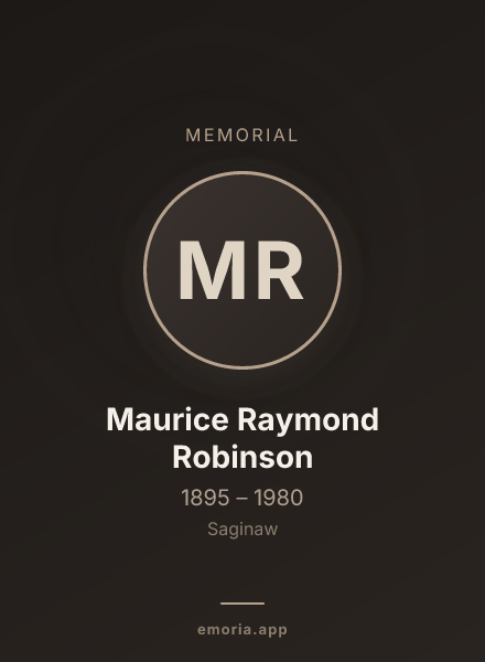 Memorial portrait of Maurice Raymond Robinson
