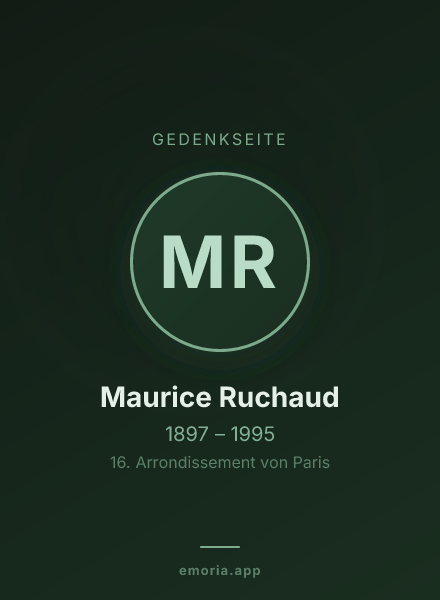 Gedenkportrait von Maurice Ruchaud