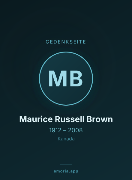 Gedenkportrait von Maurice Russell Brown
