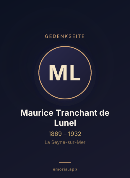 Gedenkportrait von Maurice Tranchant de Lunel