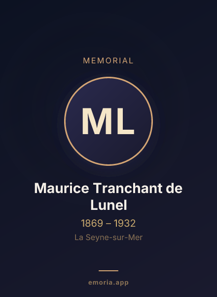 Memorial portrait of Maurice Tranchant de Lunel