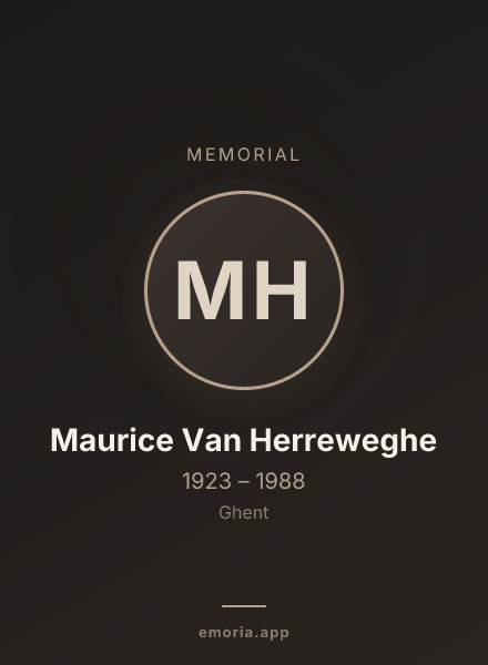 Memorial portrait of Maurice Van Herreweghe