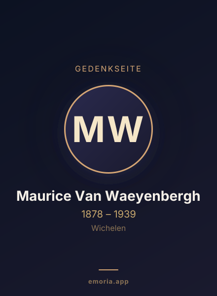 Gedenkportrait von Maurice Van Waeyenbergh