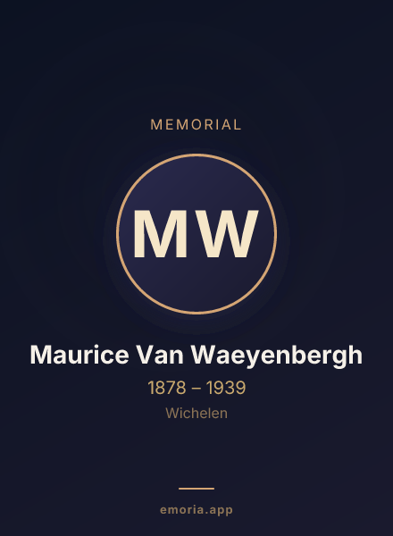 Memorial portrait of Maurice Van Waeyenbergh