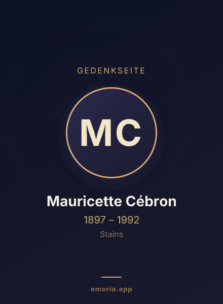 Gedenkportrait von Mauricette Cébron