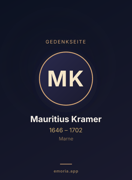 Gedenkportrait von Mauritius Kramer