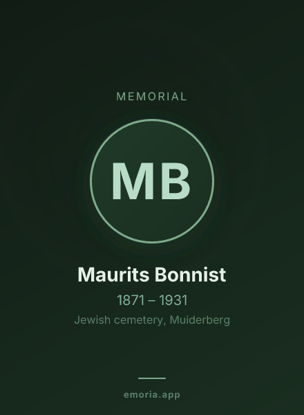 Memorial portrait of Maurits Bonnist