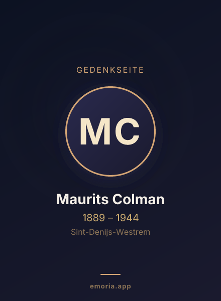 Gedenkportrait von Maurits Colman