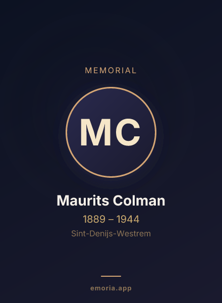 Memorial portrait of Maurits Colman