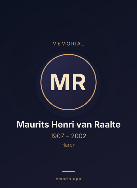 Memorial portrait of Maurits Henri van Raalte