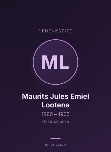 Gedenkportrait von Maurits Jules Emiel Lootens