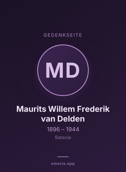 Gedenkportrait von Maurits Willem Frederik van Delden