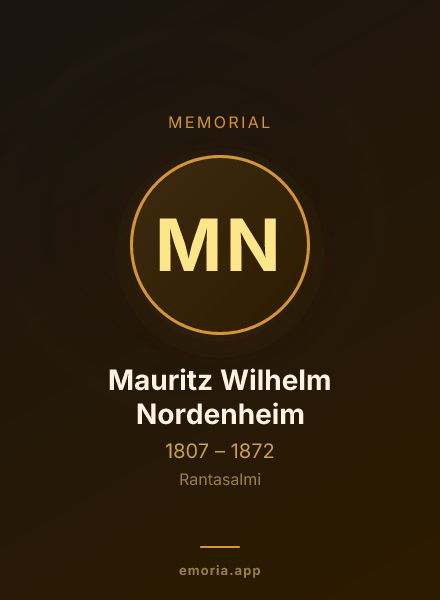 Memorial portrait of Mauritz Wilhelm Nordenheim