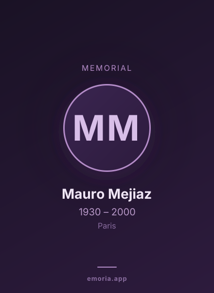 Memorial portrait of Mauro Mejiaz