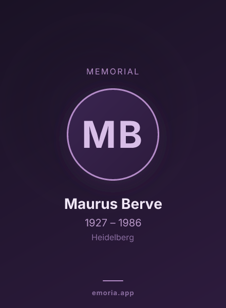 Memorial portrait of Maurus Berve