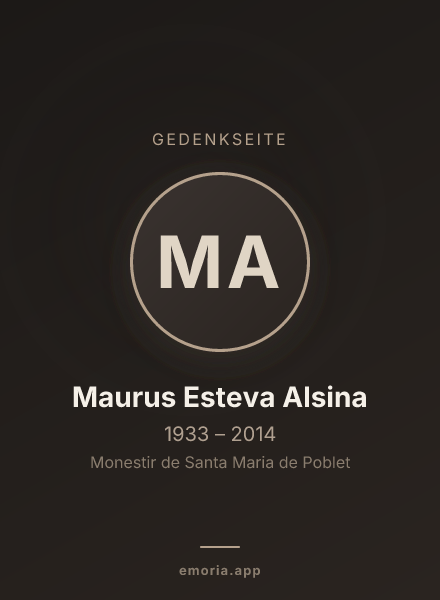 Gedenkportrait von Maurus Esteva Alsina