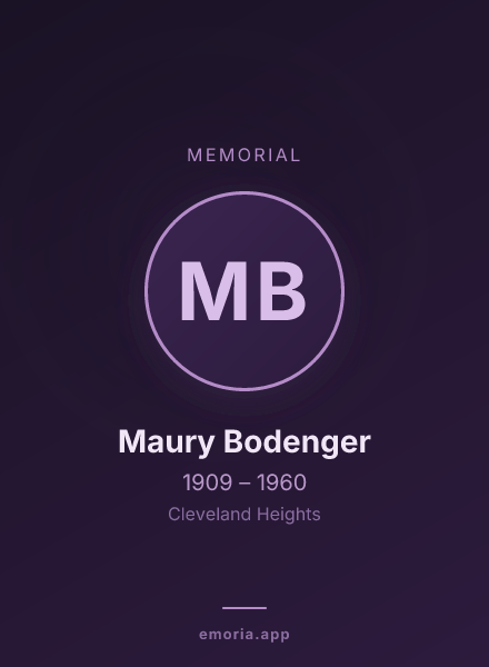 Memorial portrait of Maury Bodenger