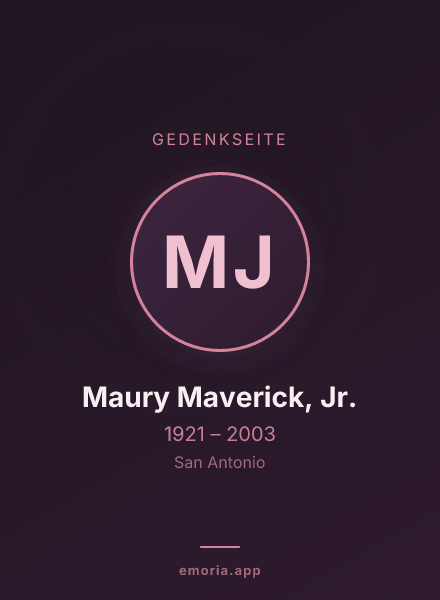 Gedenkportrait von Maury Maverick, Jr.