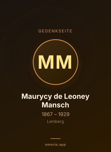 Gedenkportrait von Maurycy de Leoney Mansch