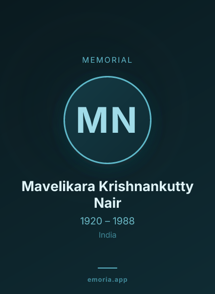 Memorial portrait of Mavelikara Krishnankutty Nair