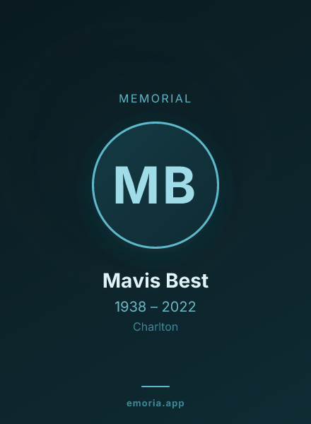 Memorial portrait of Mavis Best