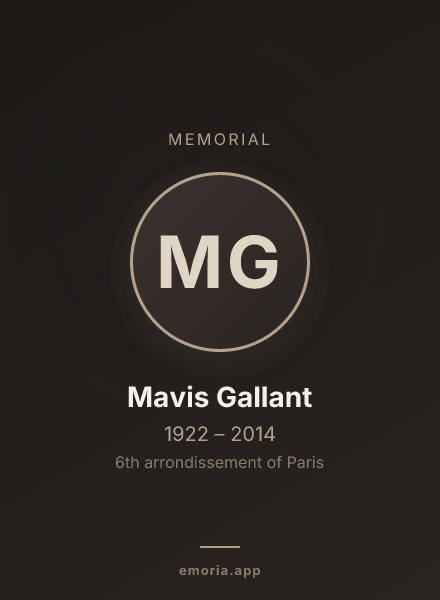 Memorial portrait of Mavis Gallant