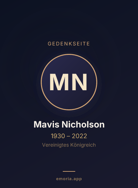 Gedenkportrait von Mavis Nicholson