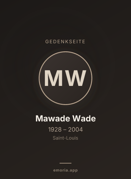 Gedenkportrait von Mawade Wade