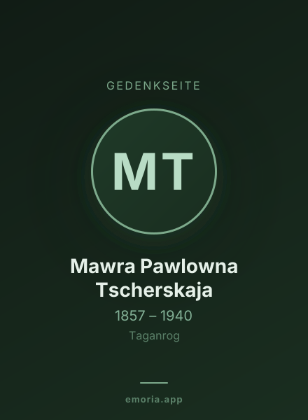 Gedenkportrait von Mawra Pawlowna Tscherskaja