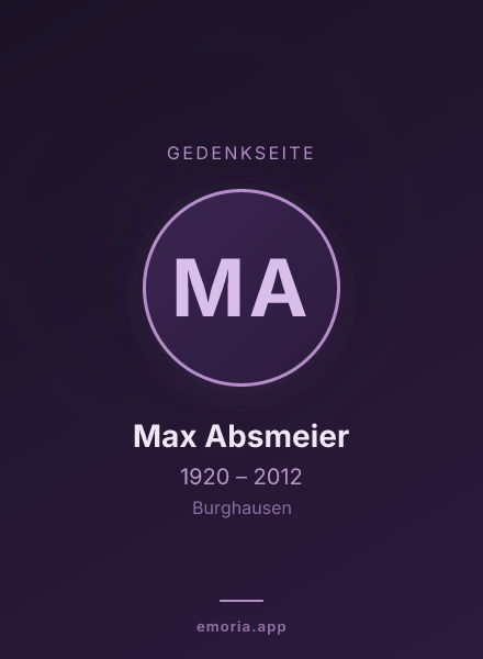 Gedenkportrait von Max Absmeier