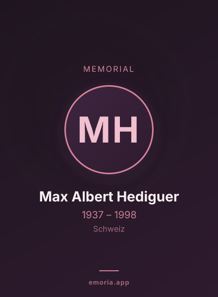 Memorial portrait of Max Albert Hediguer