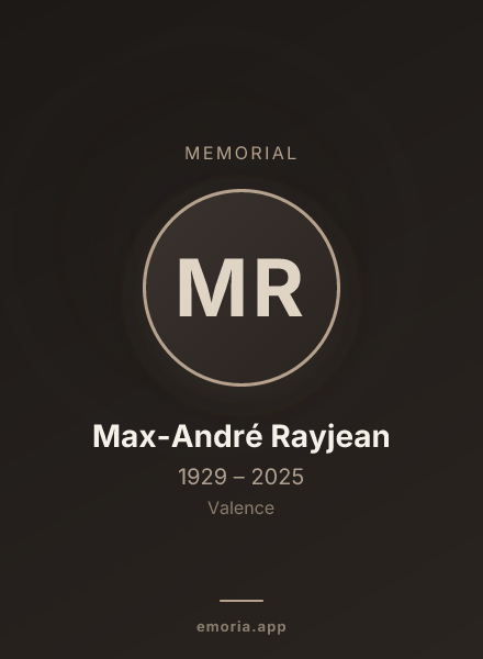 Memorial portrait of Max-André Rayjean