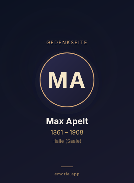 Gedenkportrait von Max Apelt