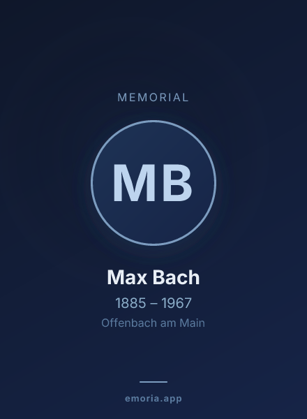 Memorial portrait of Max Bach