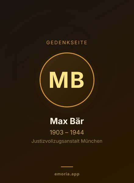 Gedenkportrait von Max Bär