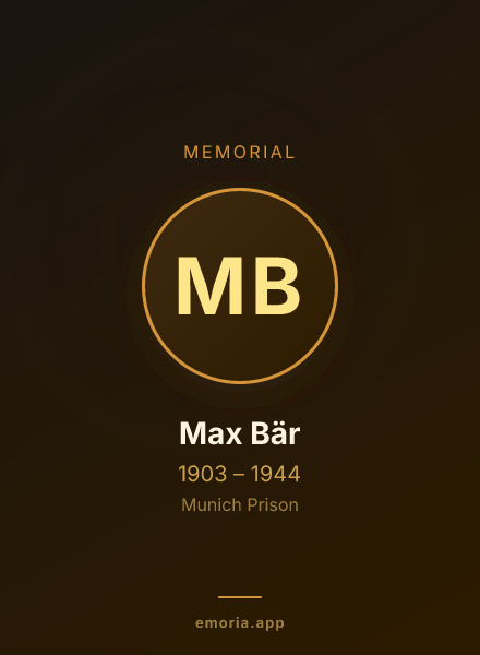 Memorial portrait of Max Bär