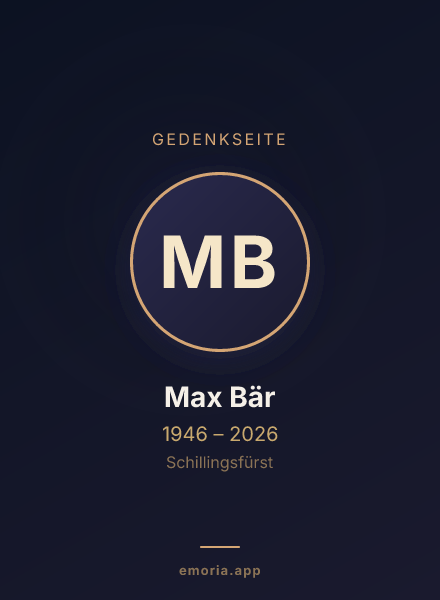 Gedenkportrait von Max Bär